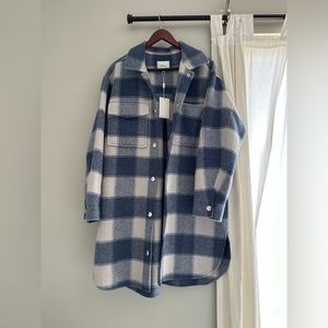 Rails blue + white buffalo check coat.